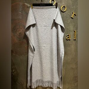 BSB oversized wool blend grey wrap scarf NWOT